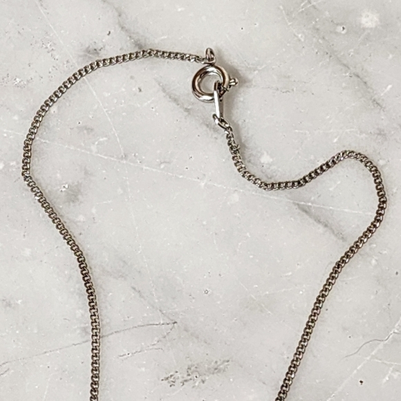 Flower Spoon Pendant Necklace Artisan Silver Plated Chain 18" Handmade Drop Bead - Picture 5 of 7